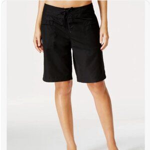 island escape black lace up cover up long board shorts size 10 12 14